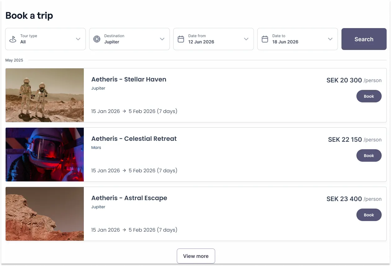 Vaylo online booking tool