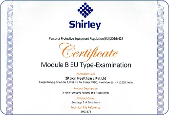 A certificate for a model b type examination.