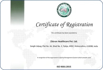 A certificate of registration with a world map in the background.