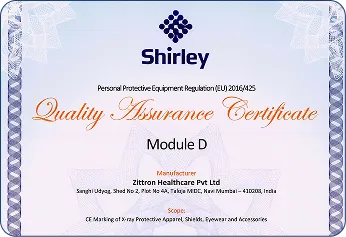A certificate of quality assurance for a model d.