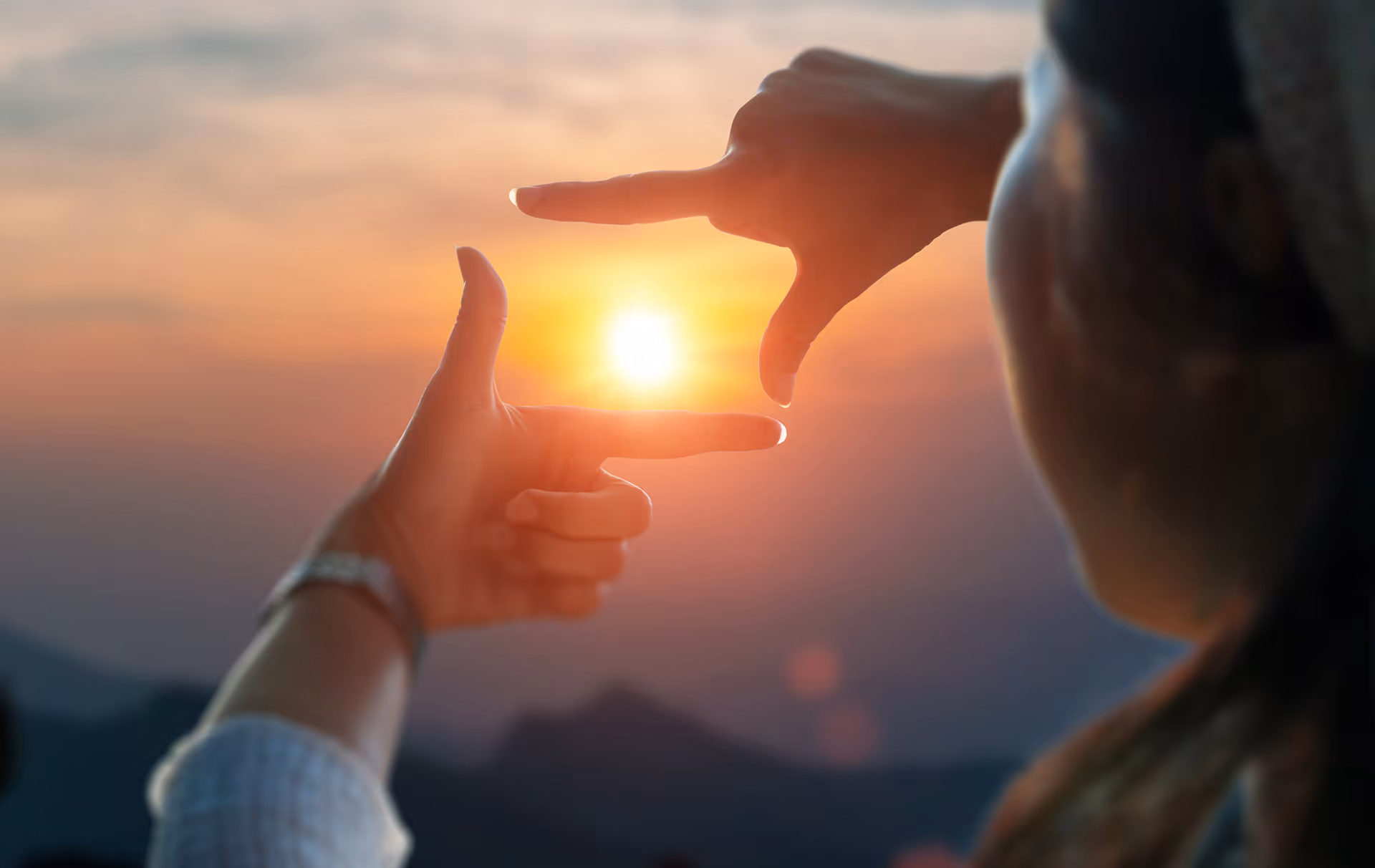 Woman Framing a Beautiful Horizon