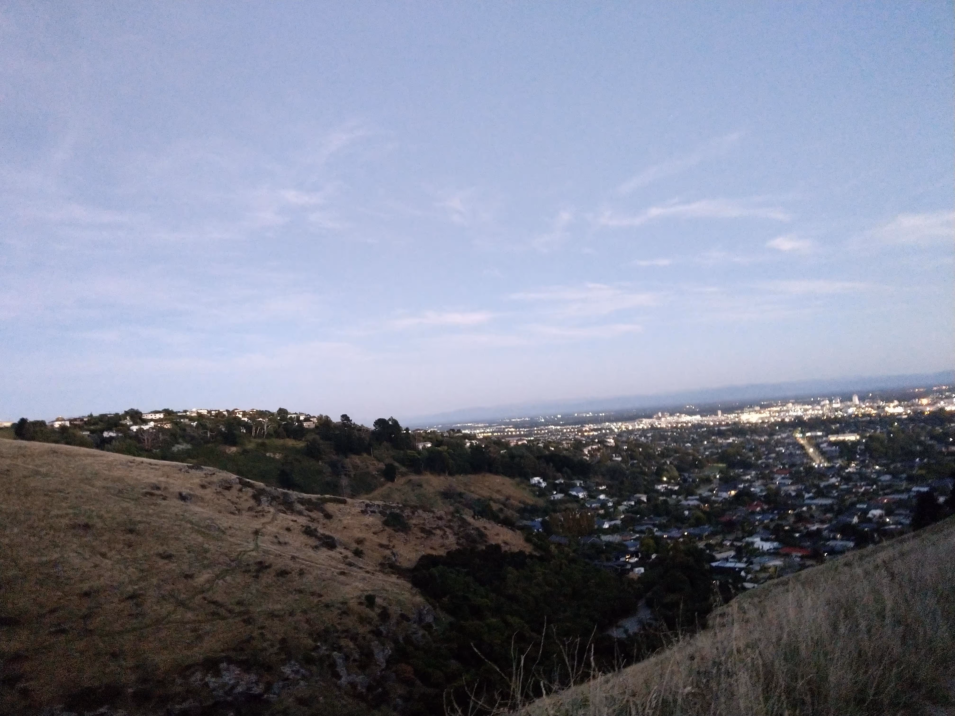 A hillside view looking south towards Rolleston, New Zealand