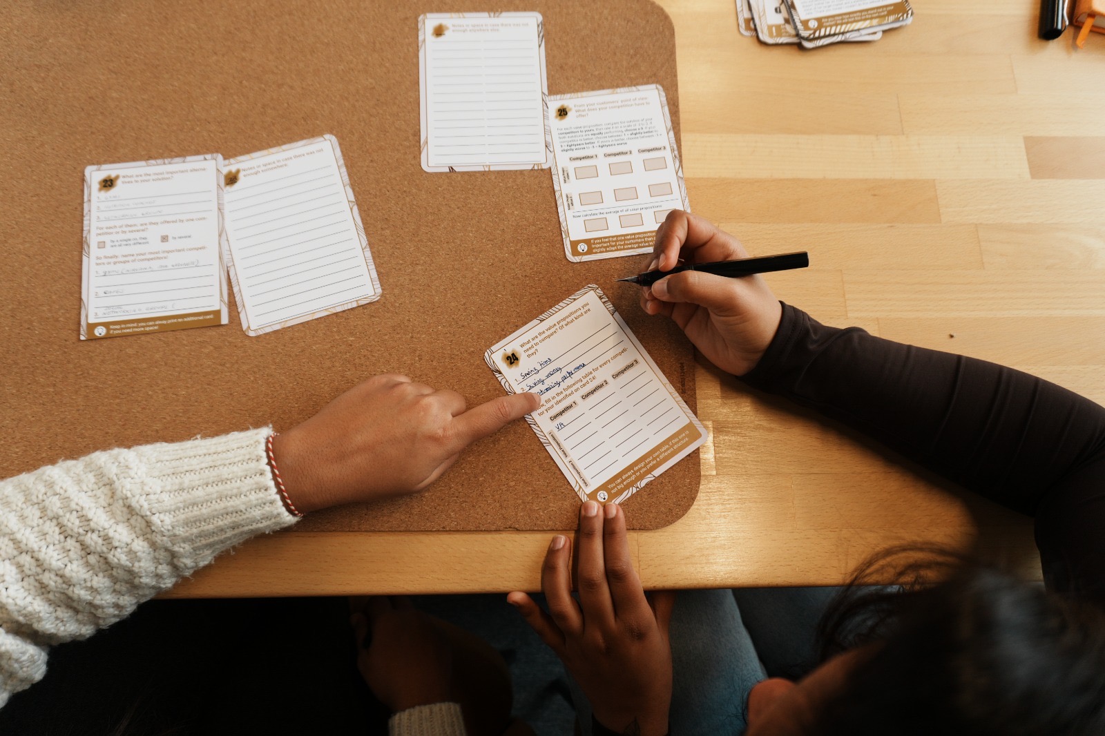 A filled-in StartupCards card