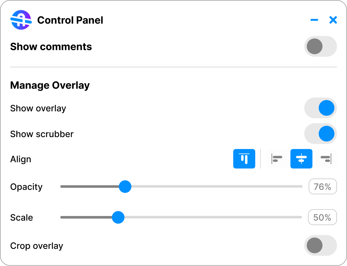 Preview of BridgeQA functionalities  for the control panel