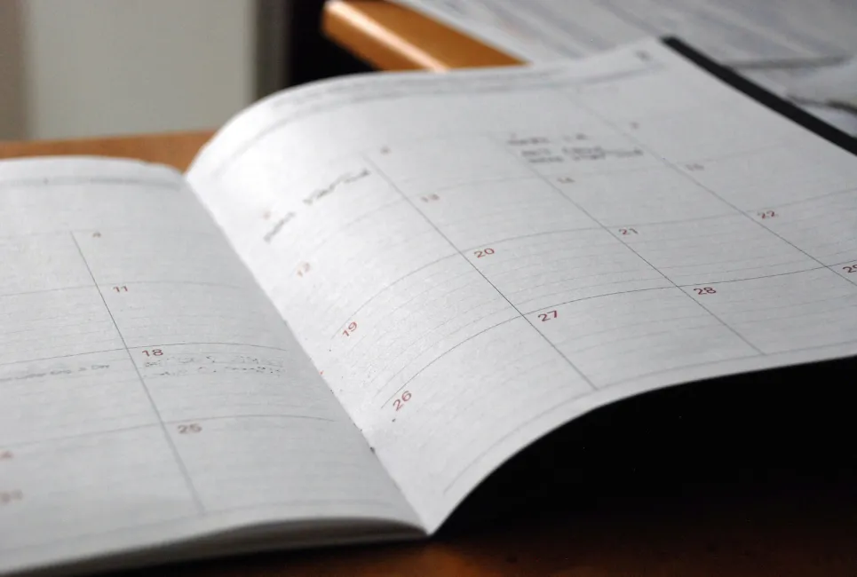 Work schedule diary