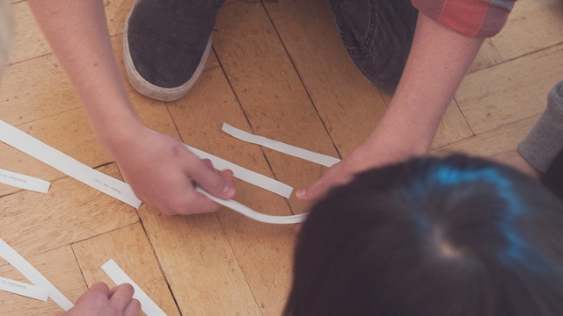 A group of students working on an activity together