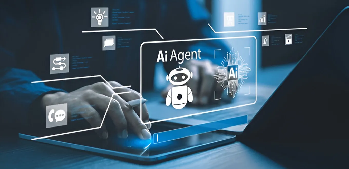 Person using laptop with digital CDP icons