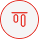 A red circle