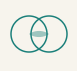 Two overlapping teal circles forming a simple Venn diagram on a light background.