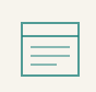 Simple browser window icon with a header line and two horizontal lines below it.