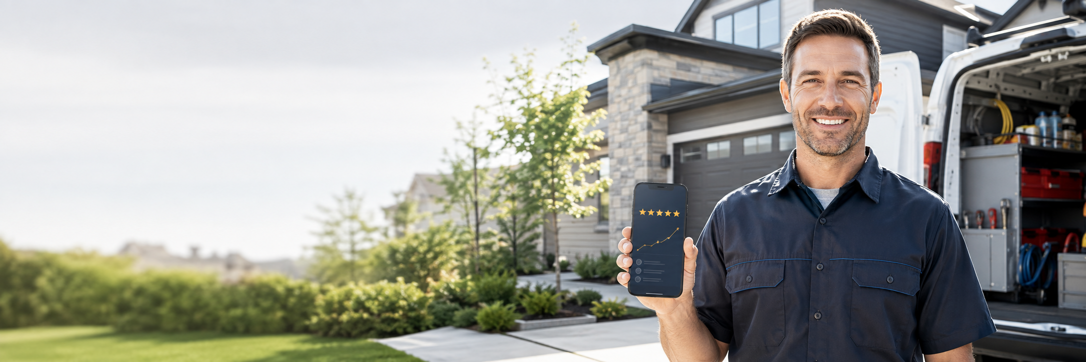 Home-service business using Echo Ratings to request and manage Google customer reviews