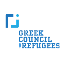 Le logo de Greek Council for Refugee, association accompagnée par Juliette Tassy pour de la levée de fonds.