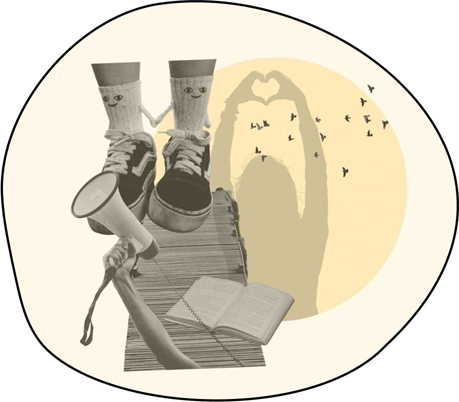 Un collage pour illustrer l'entrée de cette page qui présente le parcours, l'approche et les engagements de Juliette Tassy, consultante en levée de fonds.