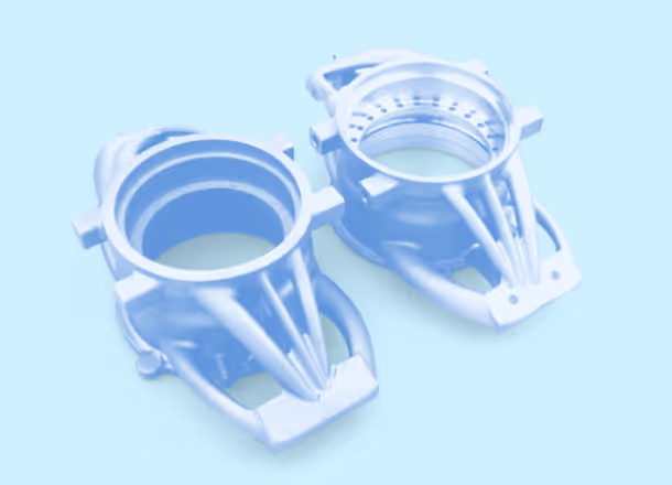 3D printed formula SAE unsprung parts sitting next to each other, similar but not identical.