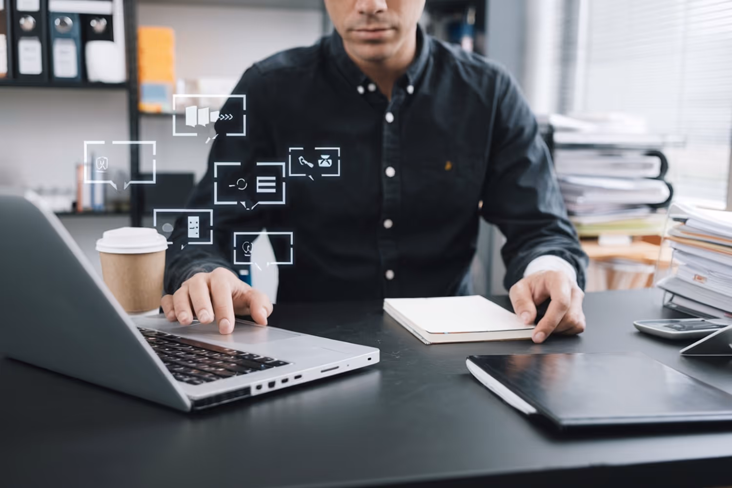 A man working on a computer