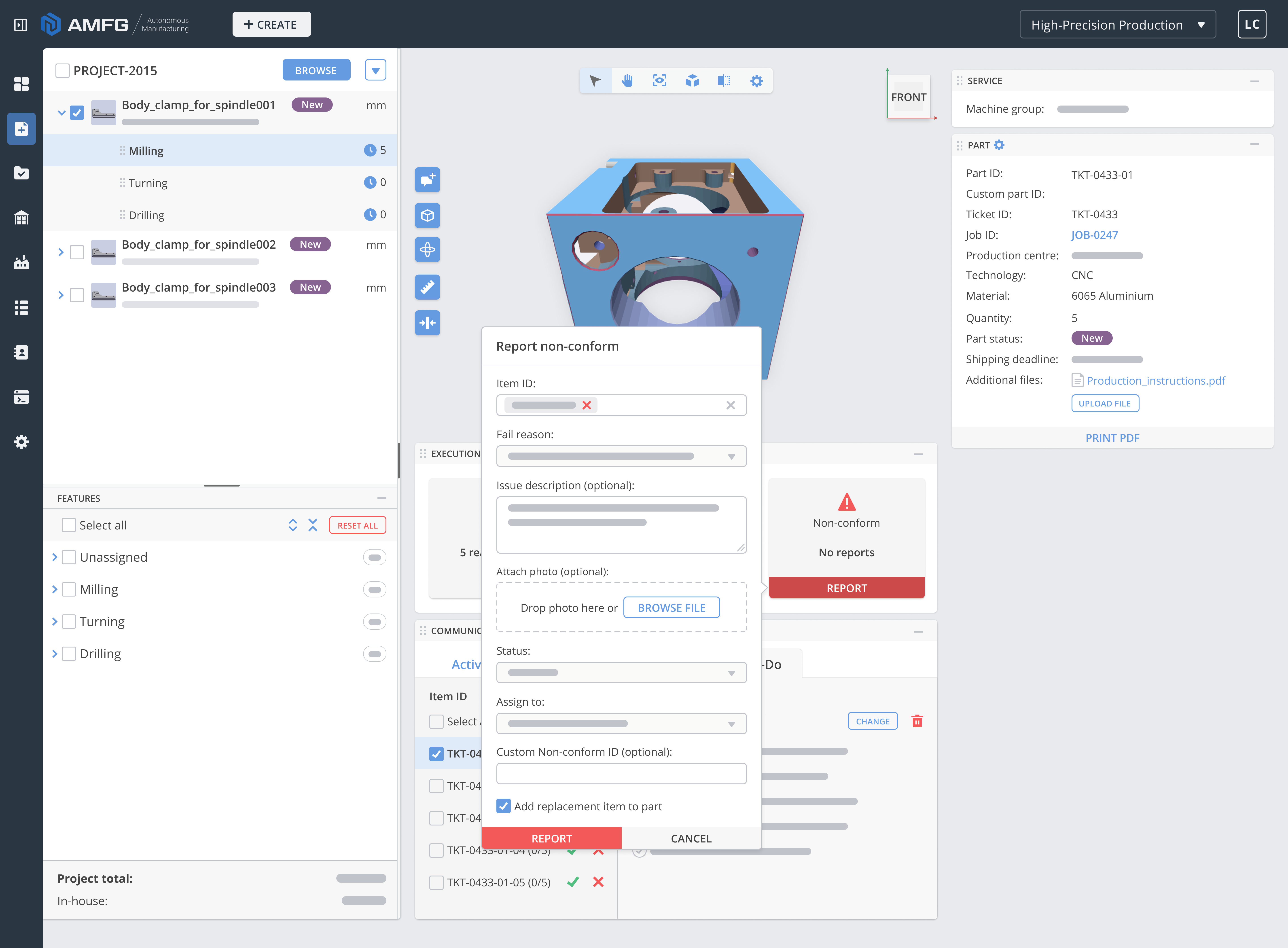 A purchase order showing supplier, how long to ship to location, currency, and production information