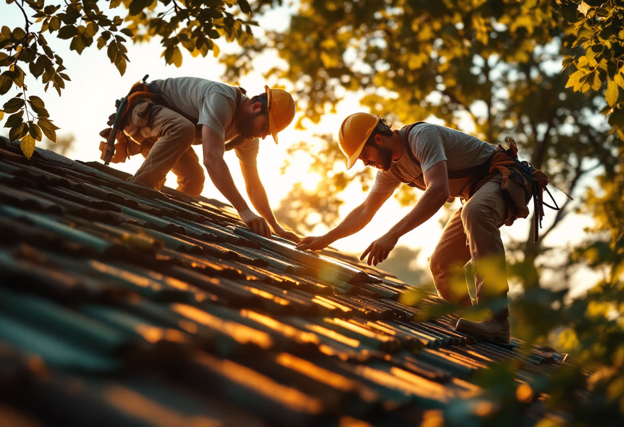 image of roof being repaired