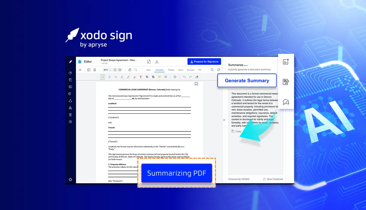 Introducing Xodo Sign AI Summarizer: Smarter Document Review, Built into Your Workflows