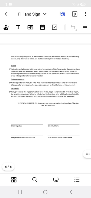 Uploading a Microsoft Word document to Xodo Mobile for signing