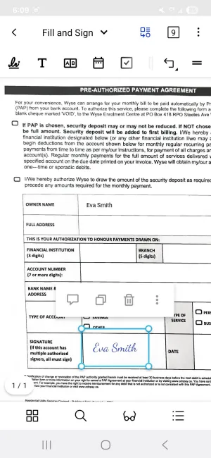 Signing a scanned document with the Xodo app on Android