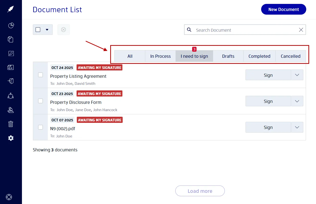 Sending a listing agreement for digital signatures using Xodo Sign tool