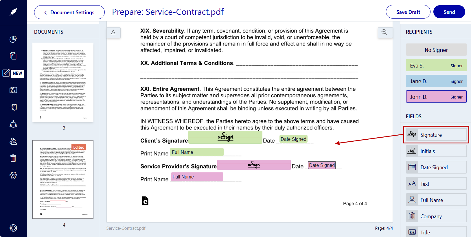 Steps to digitally sign a PDF on Windows using Xodo Sign platform