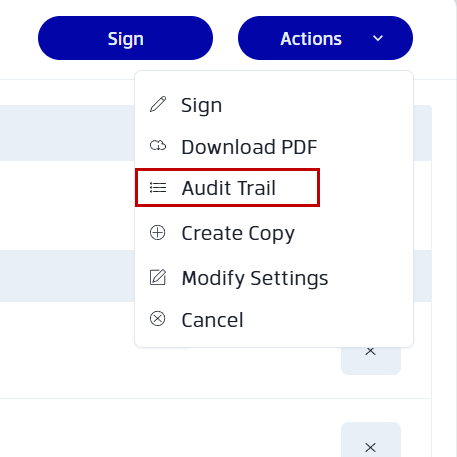 Steps for viewing audit trail for deed of trust with Xodo Sign