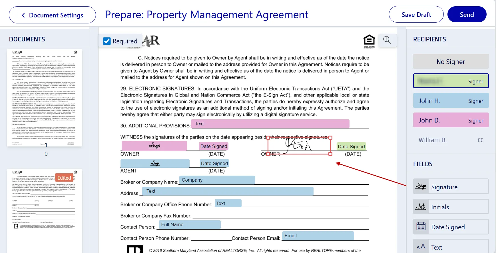 Steps to digitally sign a property management agreement online with Xodo Sign