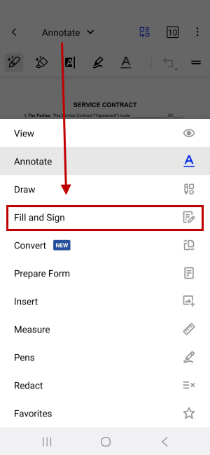 Creating and adding an electronic signature to a document with Xodo Mobile