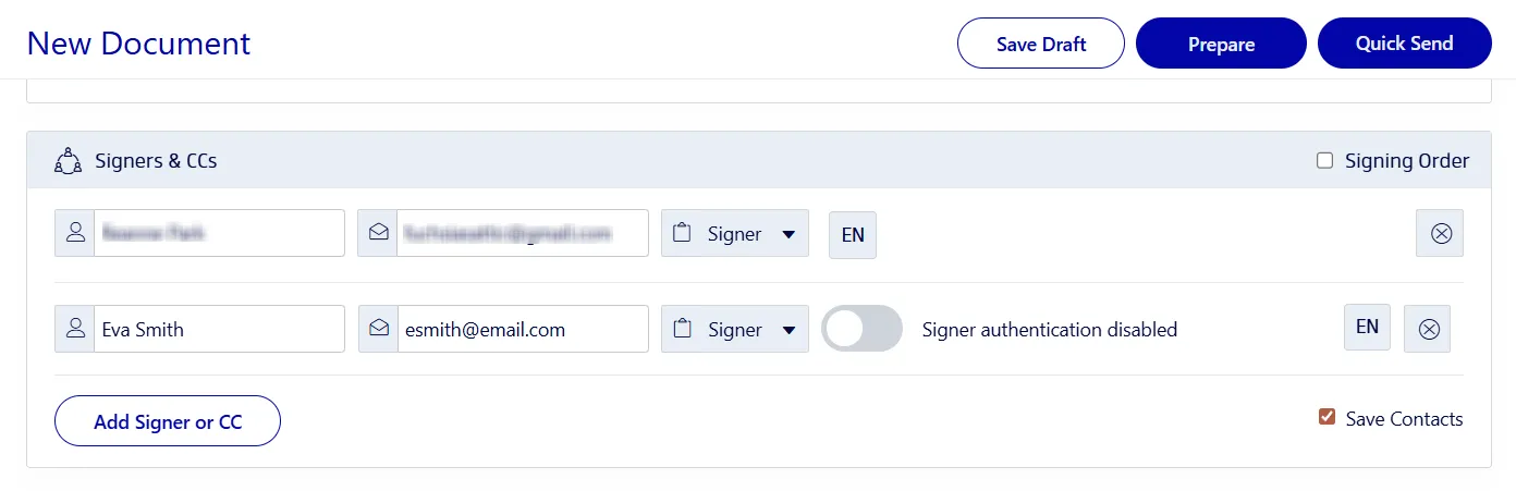 Adding signers and signer roles to legal retainers with Xodo Sign