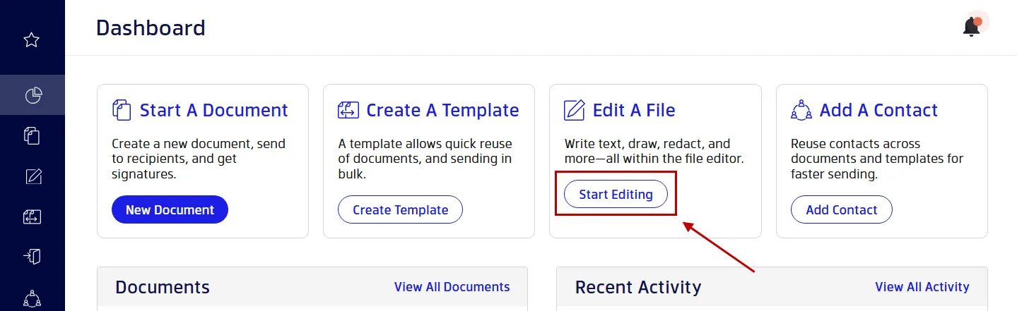 Uploading a PDF into Xodo Sign Editor