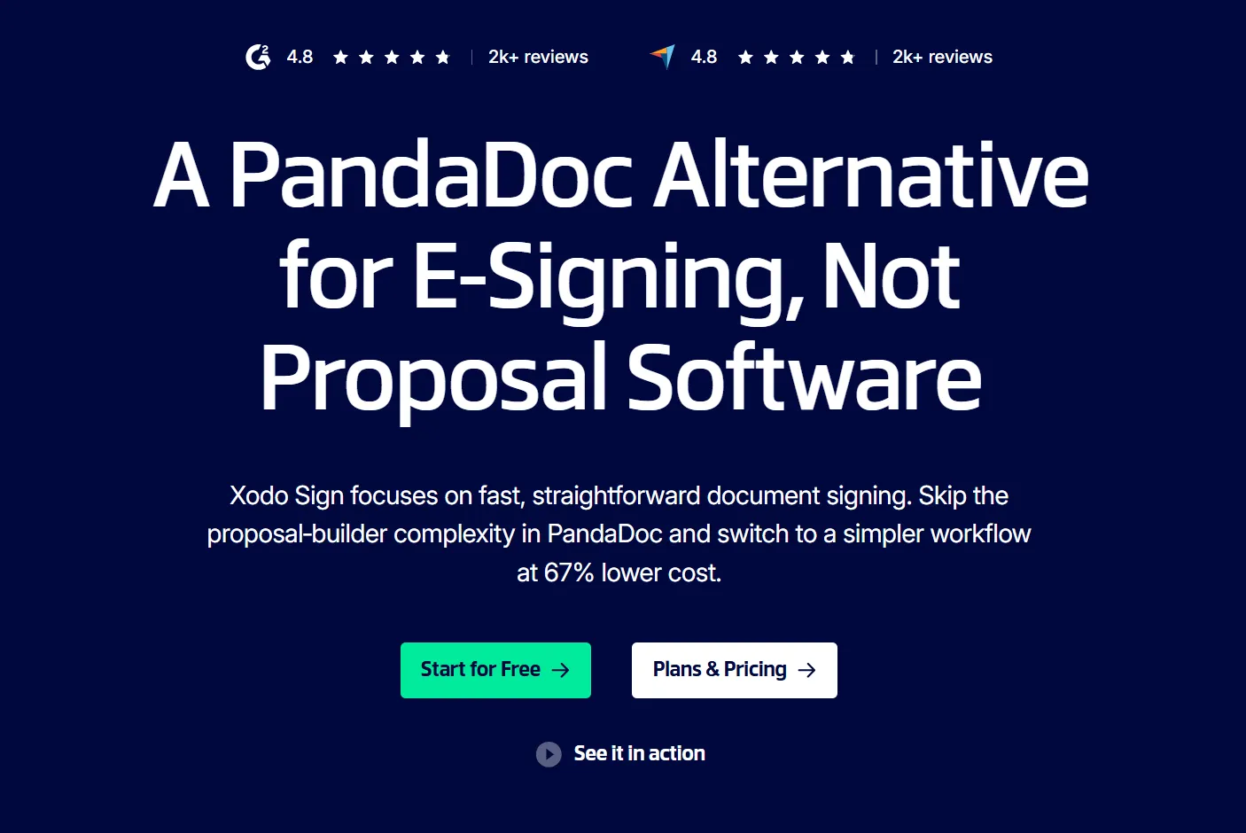 A PandaDoc alternative for e-signing, not proposal software