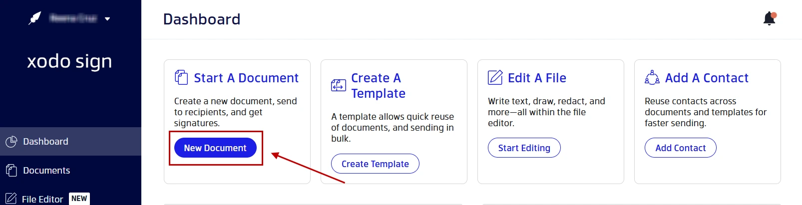 Uploading an offer letter for signing in Xodo Sign