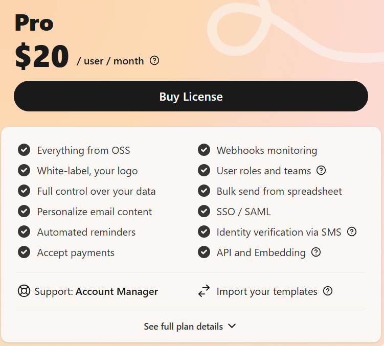 DocuSeal Pro On-Premise plan