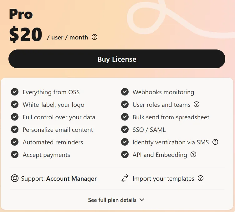 DocuSeal Pro On-Premise plan