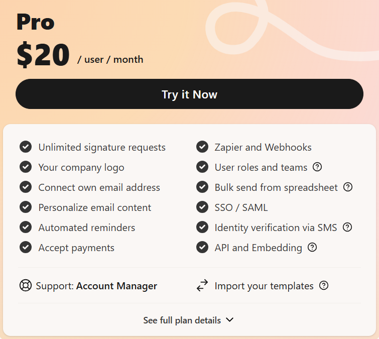 DocuSeal Cloud Pro plan