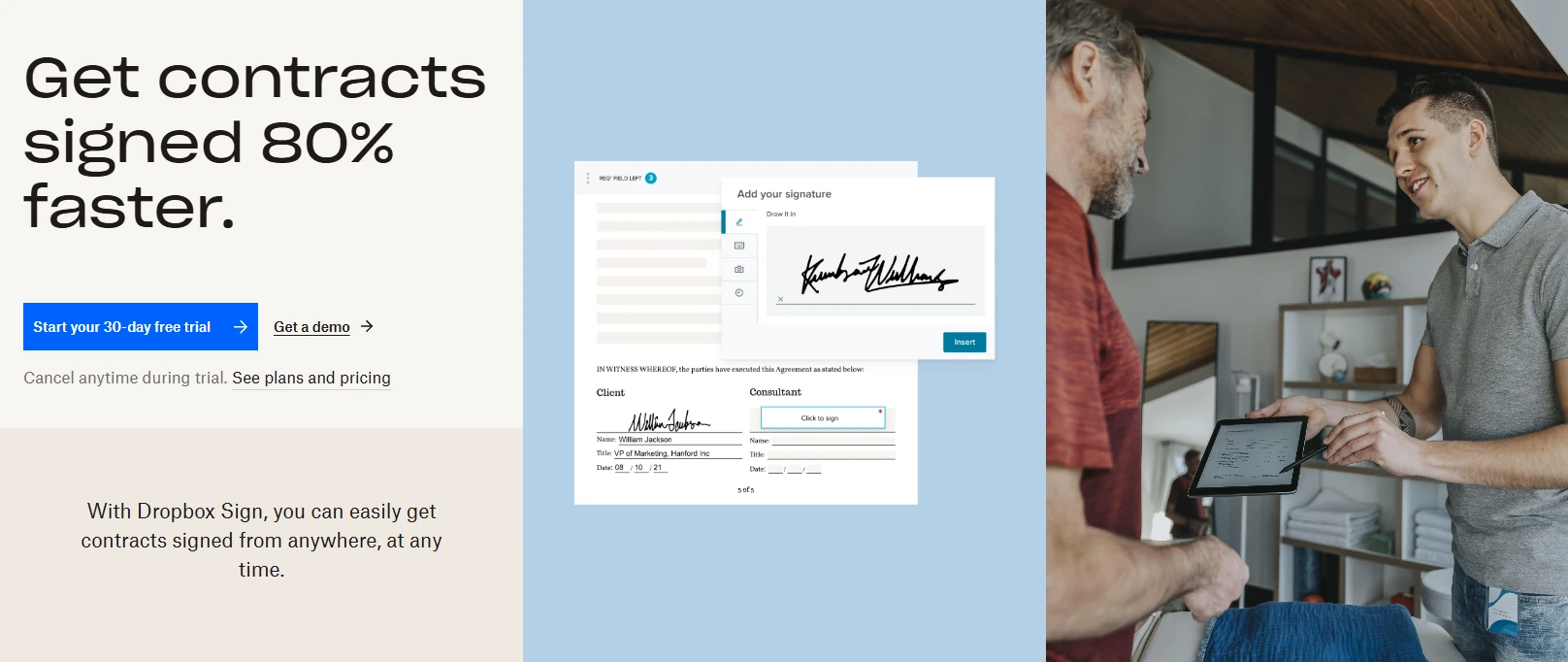Dropbox Sign e-signature platform