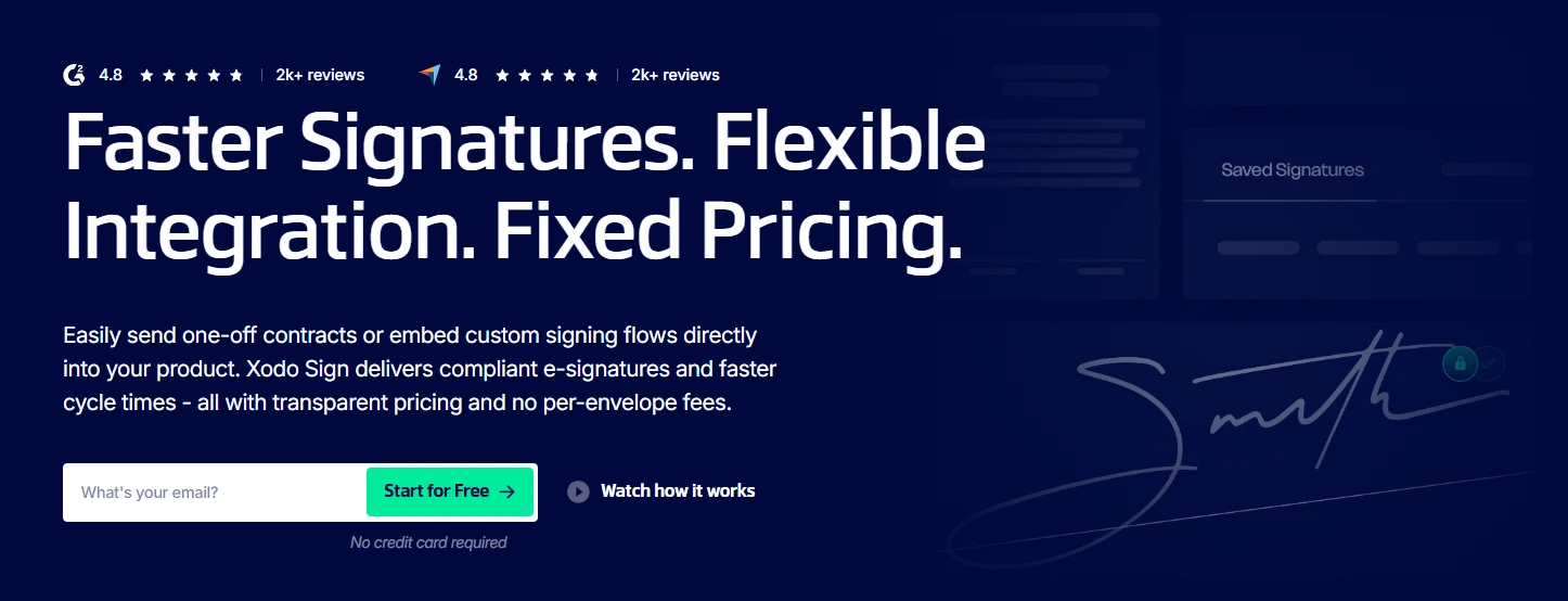 Xodo Sign esignature tools for teams
