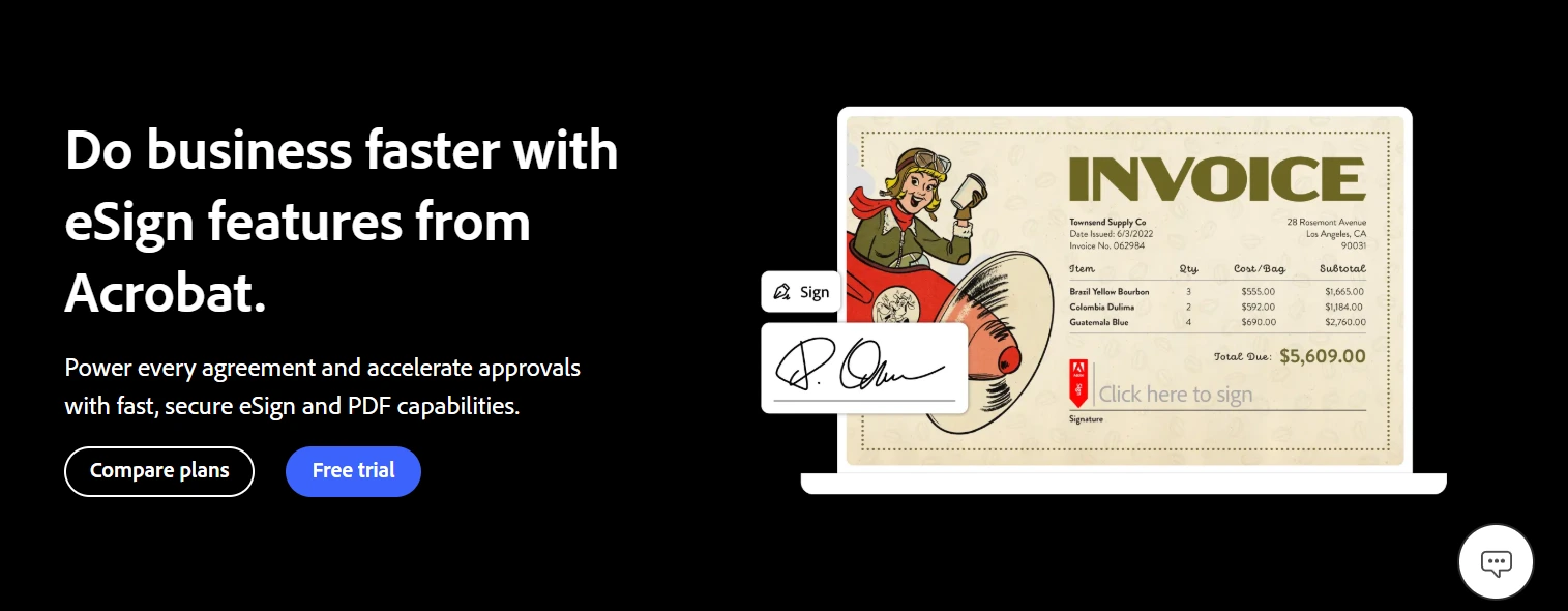 Acrobat Sign e-signature solution for teams