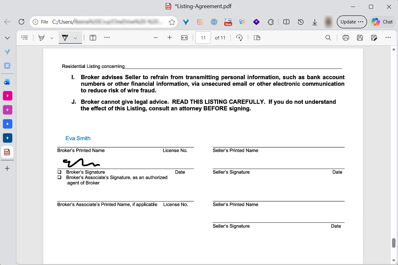 Signing a PDF in Microsoft Edge‍