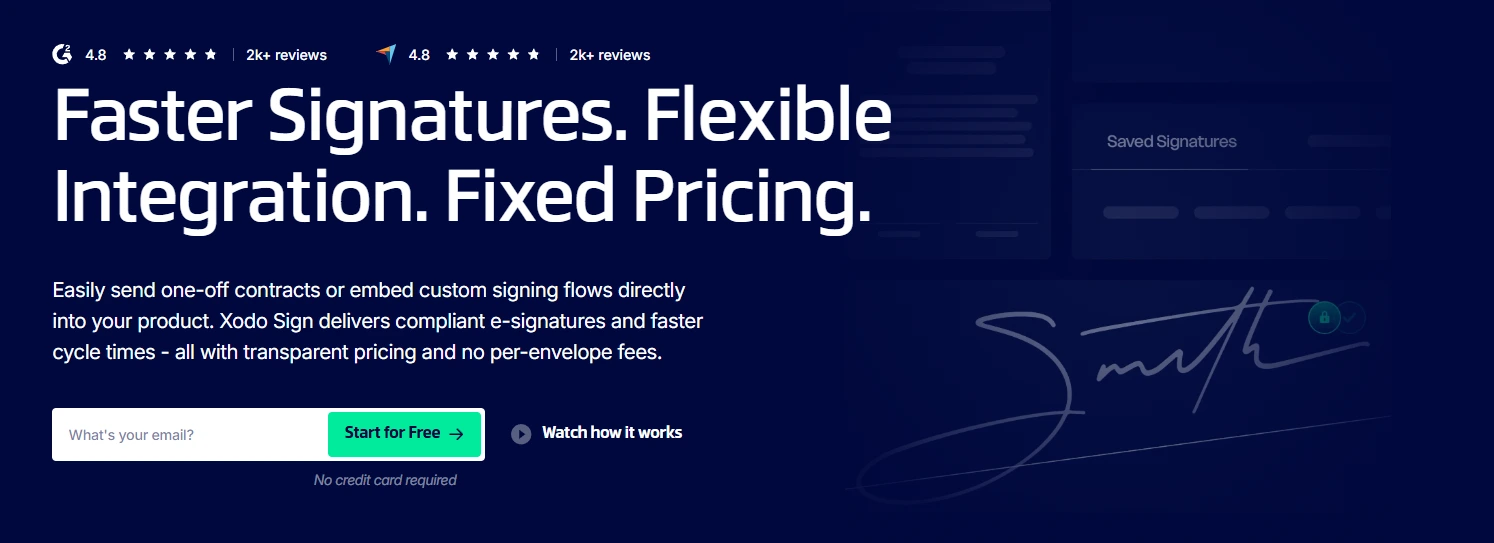 Xodo Sign e-signature platform for sending, signing, and managing documents online