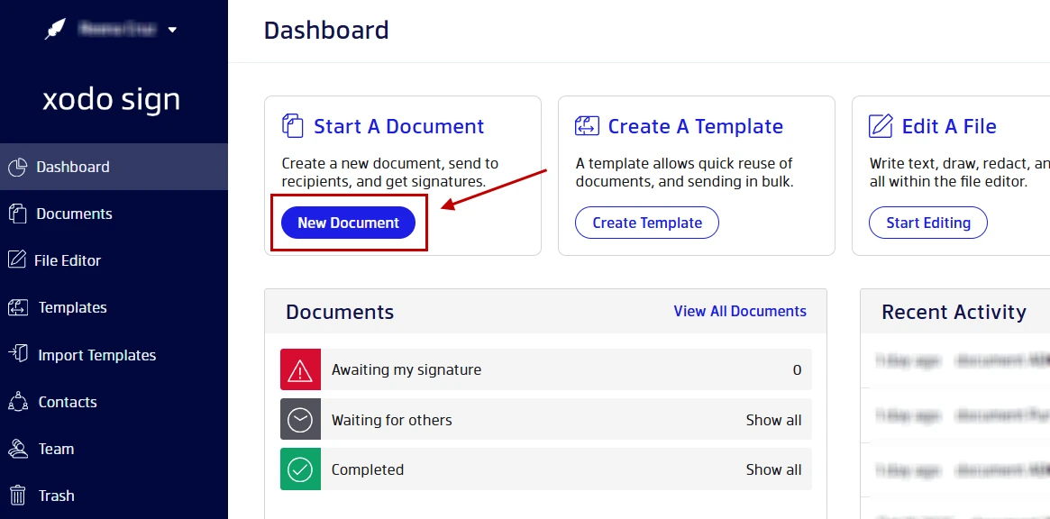 Uploading a buyer-broker agreement to Xodo Sign for electronic signature