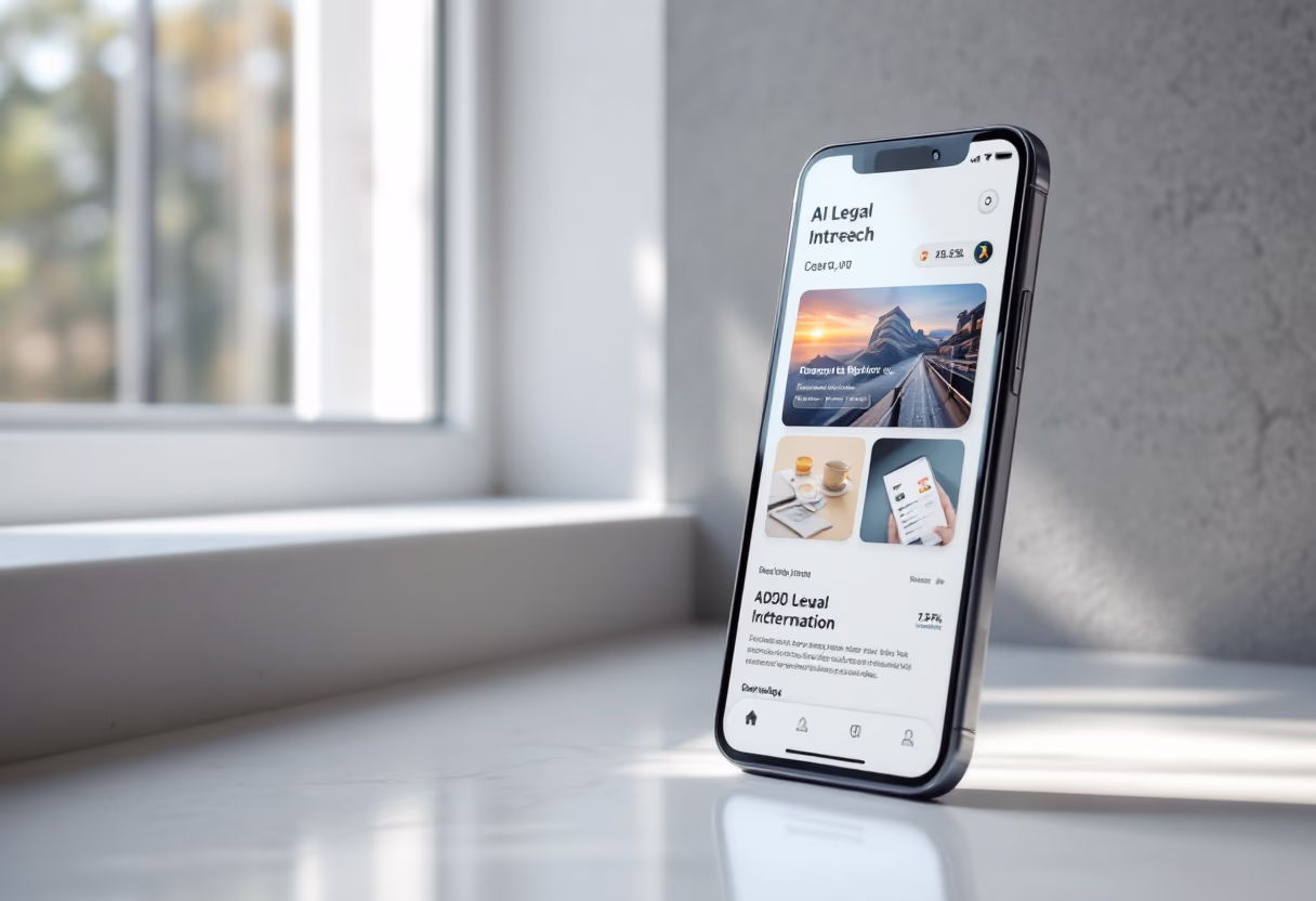 [digital project] image of a mobile device with a website loading on it (for a ai legal tech company)