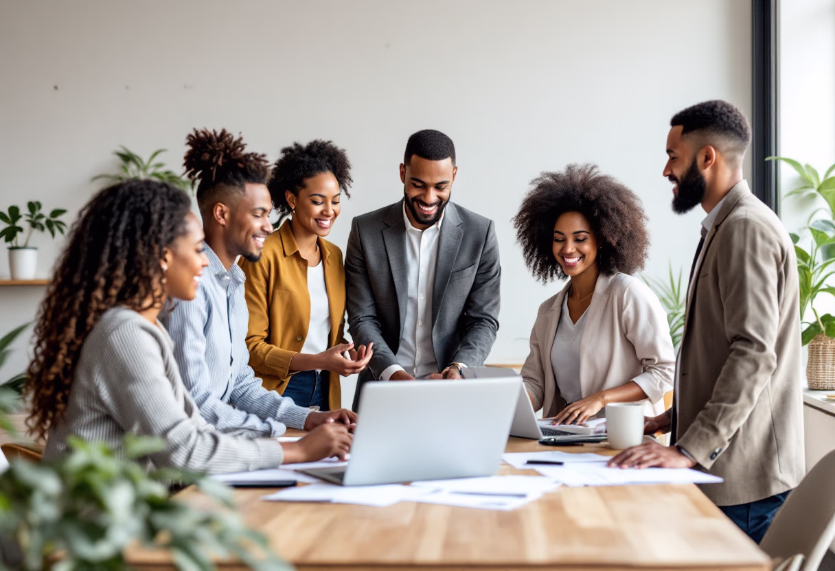 image of team discussion (for a hr tech)