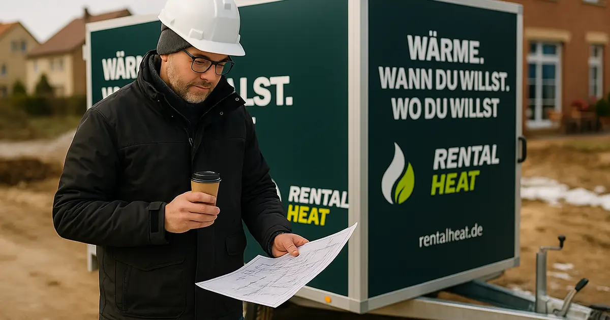 Mobile Bauheizung von Rental Heat im Einsatz