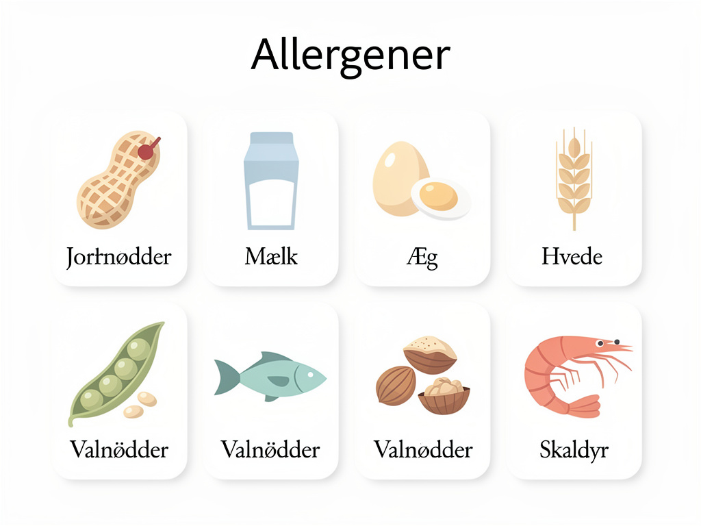Alergi- og allergeninformation: Vi markerer nu allergener med symboler og numre både på vores serveringsområder og på vores online menu. På den måde kan du allerede orientere dig, før du kommer ned til din frokost. Vores mål er at gøre det nemmere og tryggere for dig at vælge retter, der passer til dine behov. Hvis du har input, spørgsmål eller forbedringsforslag til vores tiltag, er du meget velkommen til at dele dem med os. Din feedback hjælper os med at blive endnu bedre!