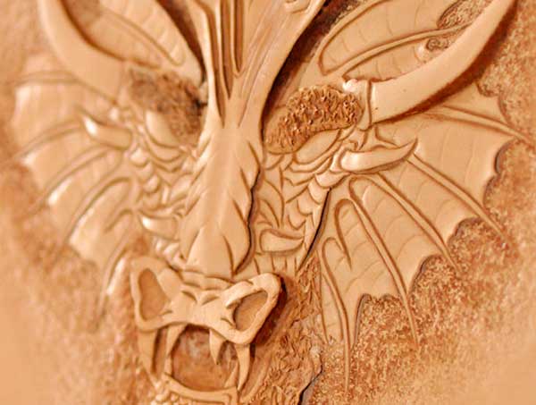 Ein Bild in Punziertechnik auf Leder