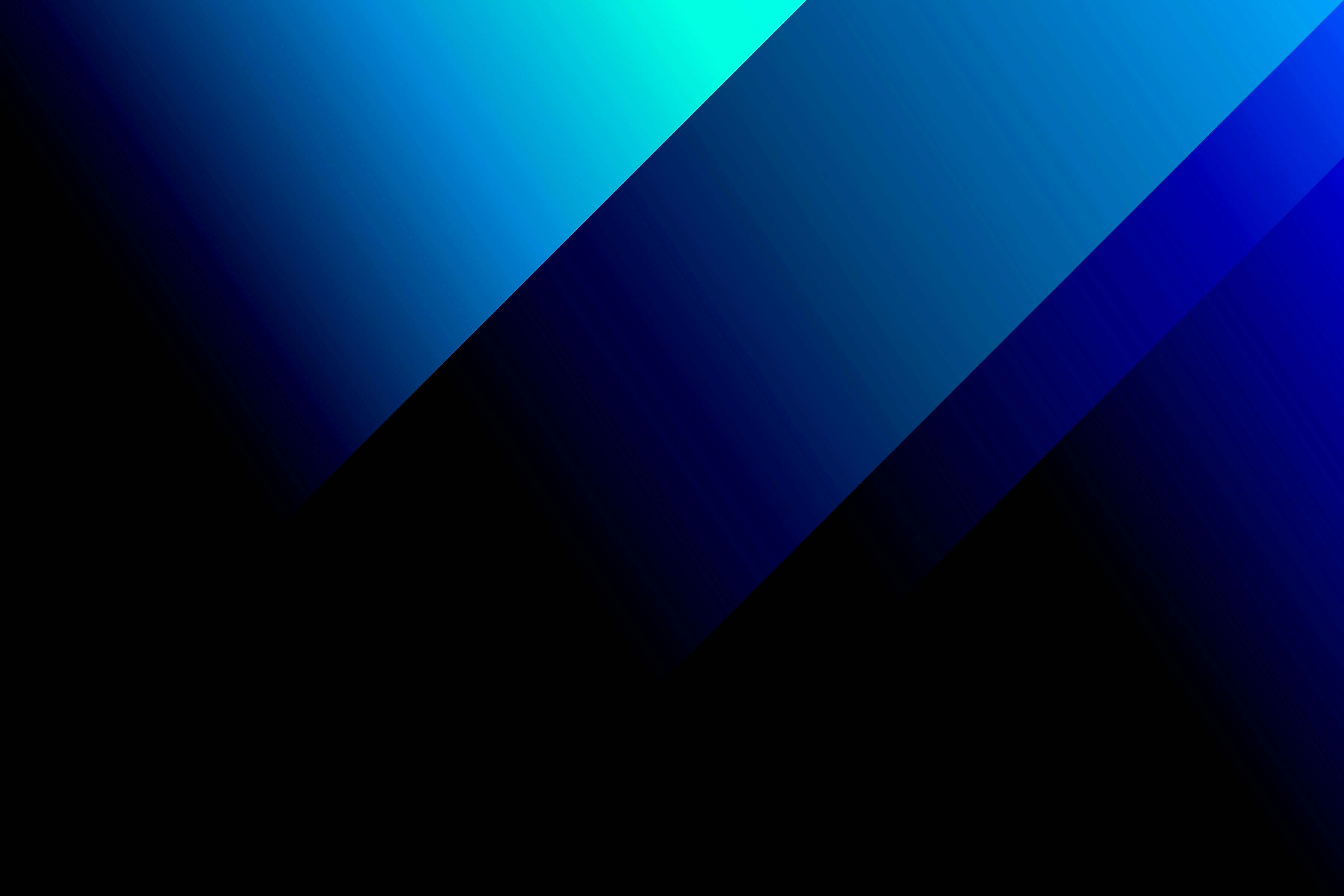 Abstract design featuring gradient blue tones layered diagonally over a black background.