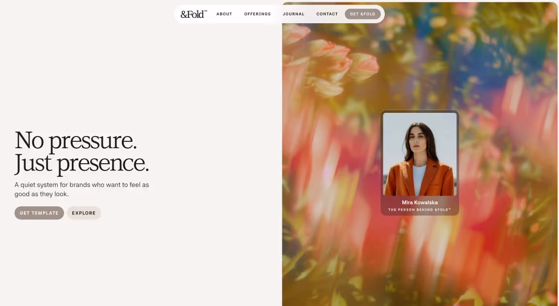 Screenshot of the "And Fold" Webflow template.