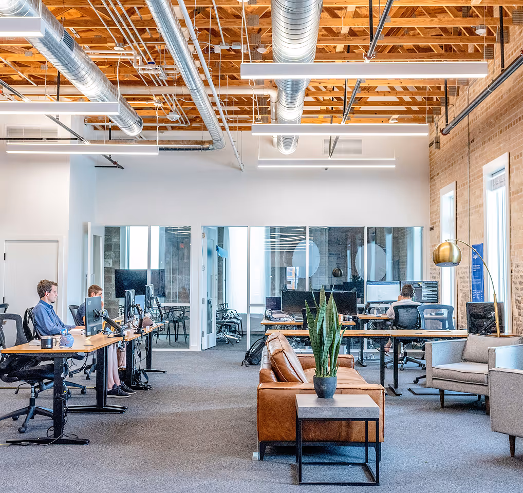 De grand bureau éclairés